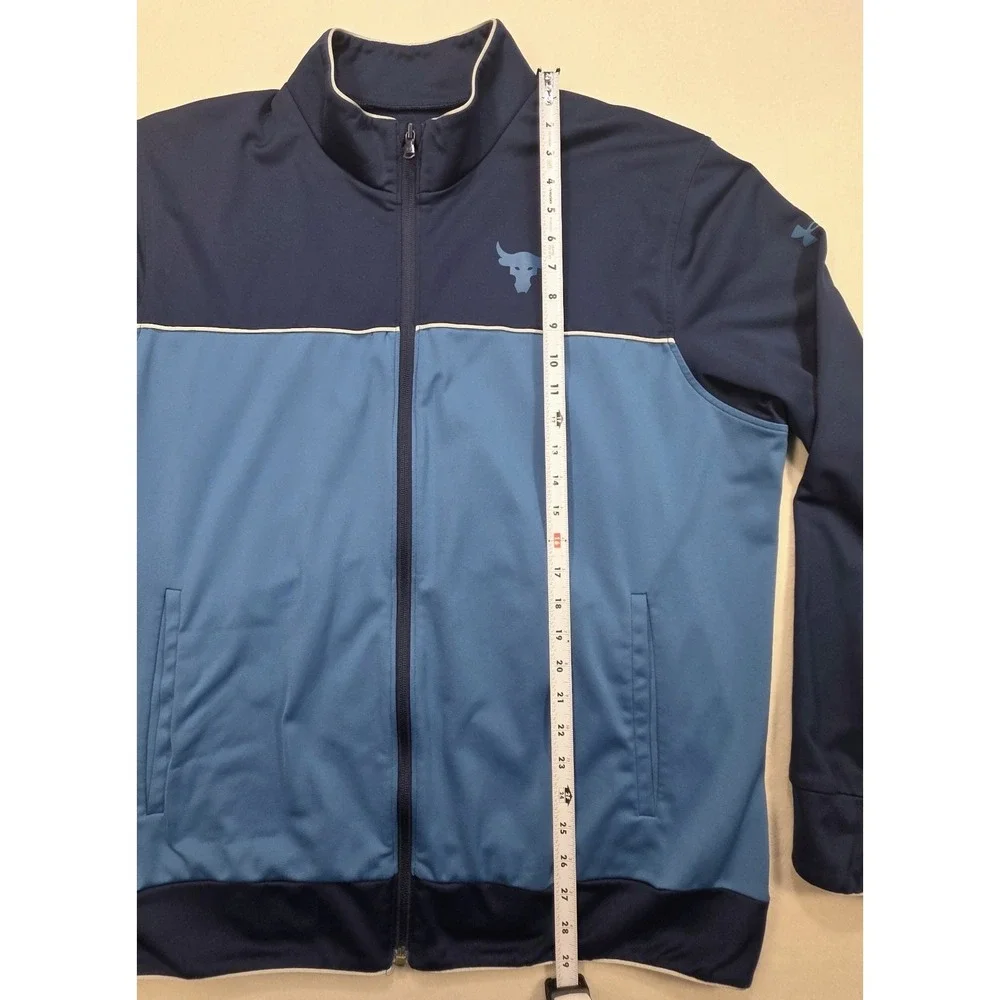 Project Rock Jacket Mens 2XL Blue Bull Track‎ Full Zip Under Armour LIMITED USE